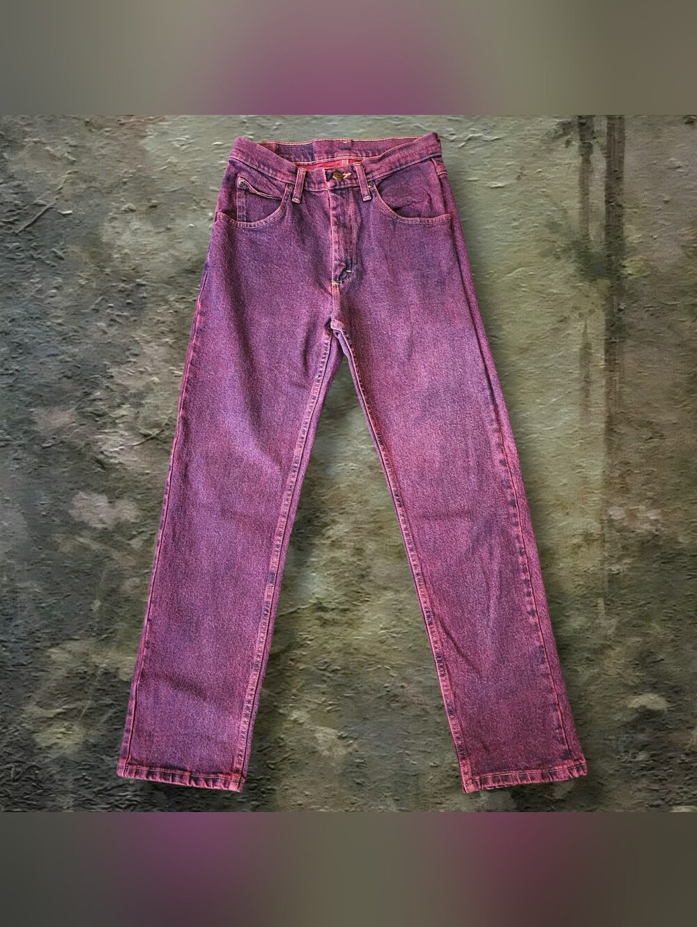 Vintage Wrangler Women's Magenta Straight-Leg Jeans - Picture 2 of 5
